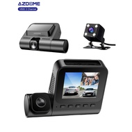 Dash Cam 3 Channel Recording 2.4 Inch Screen G-Sensor AZDOME V600 Super Night Vision 1080P