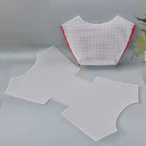 White Durable Plastic Mesh Canvas Bag Sheets Plastic Net Cover DIY Crafting Handbag Accessories Acry