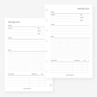 Mini Happy Planner Meeting Notes Planner Insert Agenda Refill for 7-Discs Notebook 4.6 x 7