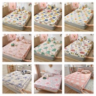 1 PC Cartoon Style Cadar Water-Proof Quilting Fitted Sheet For Kids Single Queen King Size Bed Mattress Cover Pillowcase