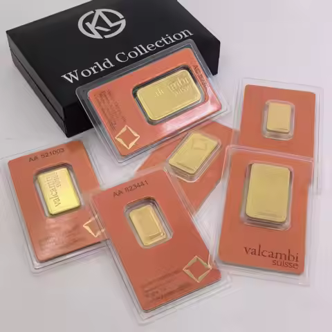 5 Gram/20 Gram/1 oz 24K Gold Plated Bars In Orange Seal Packaging Non Magnetic Independent Serial Nu