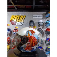 Zeus Helmet ZS609 Koi White / Black open face 100% Original Zeus Brand