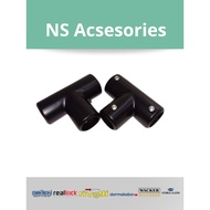 T GLASS CLAMP PIPE CONNECTOR BRASS PIPE CONNECTOR Black