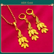 ASIXGOLD Women's Gold 916 Auspicious Phoenix Necklace Earrings 2-in-1 Jewelry Set 24K Gold Bangkok Gold Jewelry Gifts Emas Wanita 916 Anting-Anting Kalung Phoenix Keberuntungan Set Perhiasan 2-in-1 Hadiah Perhiasan Emas Bangkok 24K Emas Bangkok