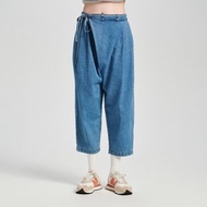 江戶勝 日系 男裝 寬腰綁繩錐形牛仔褲(拔淺藍) #褲子#牛仔褲