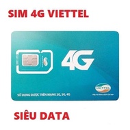 Sim 4G Viettel chưa kích Sim nguyên kít TẶNG data TỐC ĐỘ CAO + Đàm thoại + SMS FREESHIP - CHƯA KÍC