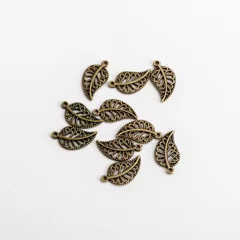 Small Leaf DIY Alloy Pendant For Crafts Charms Jewelry Findings & Components For Jewelry Making #JZ1