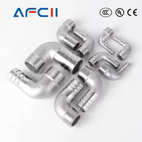 1/8" 1/4" 3/8" 1/2" 3/4" 1" BSPT Male 6/8/10/12/14/15/16/20/25/32mm Hose Barb Hosetail Elbow 90 Degr