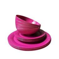 ( LIMITED LAST ) Tupperware 12 Pcs Camellia Collection Dining Serveware Full Set Plates Bowls Mangku