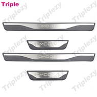 สำหรับ Chery Chirey Omoda 5 C5 E5 2022 2023 2024 2025 4ชิ้นแผ่นรองใต้ประตูด้านนอกฝาครอบแผ่นตัดธรณีปร