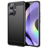 全城熱賣 - 適用於Realme 10 Pro+ 拉絲系列碳纖維TPU手機殼（黑色）