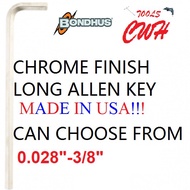 0.028"-3/8" BONDHUS USA INCHES SIZE CHROME LONG ALLEN KEY L WRENCH HEX HEXAGON DRIVER TOPTUL EIGHT W