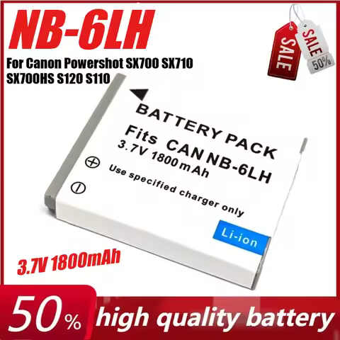 3.7V 1800mAh NB-6LH Battery+USB Charger for Canon Powershot SX700 SX710 SX700HS S120 S110 SX170 IS S