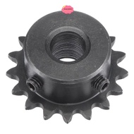BLUECALDON Roller Sprockets, Single Strand 1/4" Pitch Black Oxide 17 Tooth Gear, Portable 25 Chain C