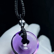 天然紫水晶平安扣吊墜 掛件 天然原色 招財進財 避邪 轉運