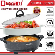 DESSINI ITALY Electric Cooker Steamboat Hot Pot Non Stick Frying Wok Pan Rice Cooker Steamer Periuk 