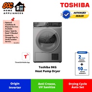 Toshiba 9KG Heat Pump Dryer | Anti-Crease | SENSEDRY | Origin Inverter | TD-BK100GHM(SK) | 2 Years G