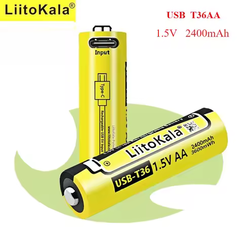 1-10PCS LiitoKala USB-T36 1.5V AA 3600mWh High Capacity USB Rechargeable Li-ion Battery for Remote C