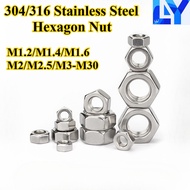 [LY-LJLM] 304/316 Stainless Steel, Hexagonal Nut M1.2/M1.4/M1.6/M2.5/M3-M30 Stainless Steel Locking 