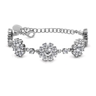 Her Jewellery LUVEA - Forever Daisy Bracelet (White Gold) - Luxury Crystal Embellishments plated wit