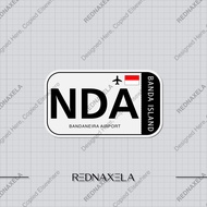 Bandaneira Airport Code NDA Sign Sticker