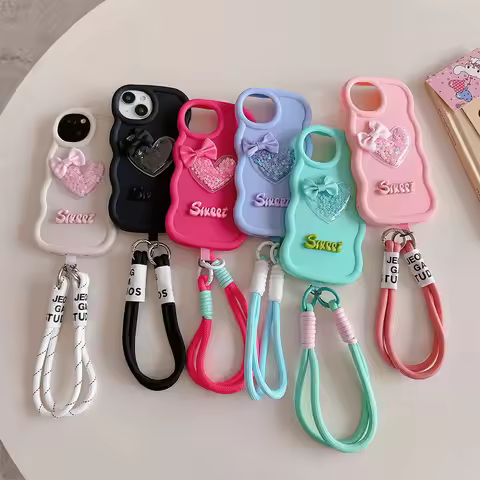 Love Heart Bow Wavy Soft Phone Case For Vivo G2 T3x T2 Pro X80 V40 V30 SE Pro Lite ME V30e V40 SE Ba