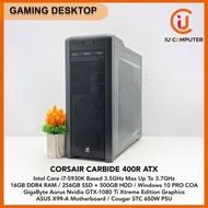 CORSAIR CARBIDE 400R ATX GAMING INTEL CORE I7-5930K 16GB RAM 256GB SSD + 500GB HDD GTX-1080TI USED R