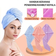 Handuk Rambut Keramas Microfiber / Handuk Kancing Keramas Microfiber