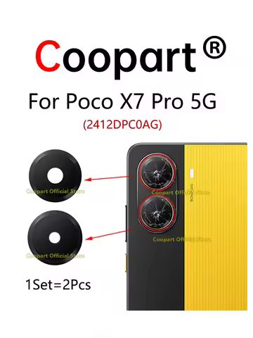 Coopart Rear Camera Glass Cover Back Camera Lens For Xiaomi POCO X7 Pro 5G Replacement With Adhesive