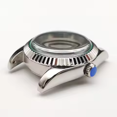 36mm Fluted Bezel Watch Case Convex Mineral Crystal For Seiko Datejust Oyster NH35/36/4R/7S Movement