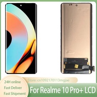 AMOLED สำหรับ Realme 10 Pro + สัมผัสหน้าจอ LCD หน้าจอดิจิตอลแทนการประกอบสำหรับ Realme 10 Pro Plus RM