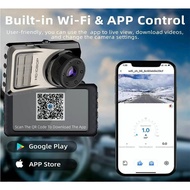 🔥 New Dashcam 2024 🛒GPS Dual-Channel Dashcam 1296P Front + FHD 1080P Rear Dashcam WIFI App 3" Car Ca