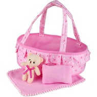 Baby Doll Cradle Bassinet Portable Doll Carrier Carry Bag Doll,Baby Doll Accessories Playset,Soft Pi