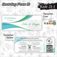 Unique & Quality Boarding Pass Wedding Invitation by DesignPlus Kode 21
