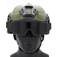 Guide Track Version Tactical Goggles Three-Lens Shooting Glasses Outdoor Military Fan CS Equipment E