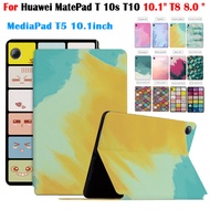 For Huawei MatePad T 10s T10S T10 10.1" T8 8.0 MediaPad T5 10.1 PU Leather Fold Folio Flip Stand Cov