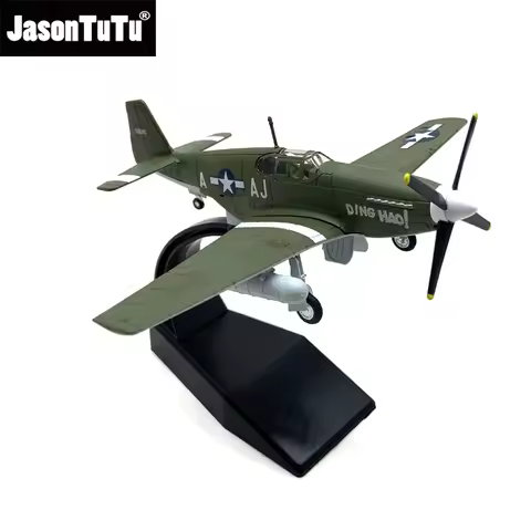 JASON TUTU Diecast Metal 1/72 Scale American Army Airlines P51b Mustang Fighter P51B Airplane Model 