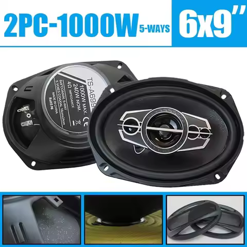 1 Pair 6X9inch (2X1000W) 2000W 5-Way Car High Fidelity Coaxial Speakers Audio Music Stereo Full Rang