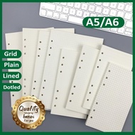 Loose Leaf Paper 6 Holes Size A5 A6 Refill Binder Paper 6 Rings Grid Blank Dotted Paper