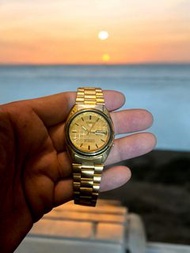 SEIKO 5 自動腕錶 金色古董手錶