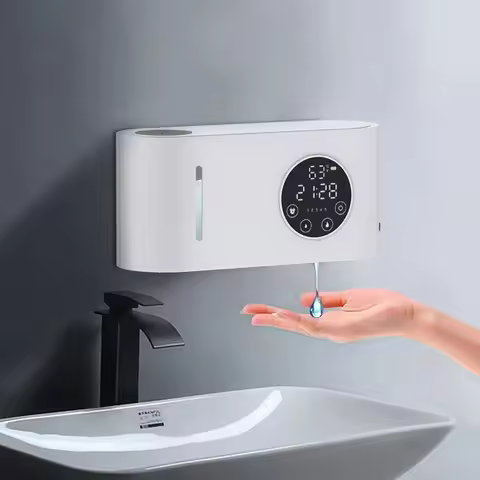Automatic Soap Dispenser Wall-Mounted Non-Contact Sensor Soap Dispenser (With LED Screen) for Bathro