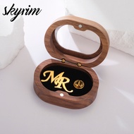 SKYRIM Jewelry Box Wooden Transparent Lid 70 * 50 * 34MM Oval Storage Box for Gift