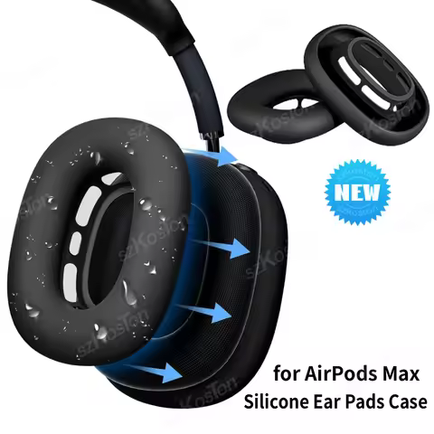 Ear Pads Case for AirPods Max Headphones Sweatproof Washable Soft Silicone Earpad Protector Cover fo