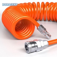 BORAGEKP Air Compressor Hose Tube, PU Flexible PU Air Compressor Hose, With Connector PU Recoil Air 