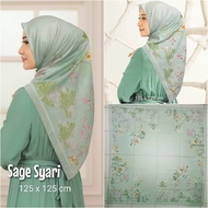 Hijab Segiempat Motif Warna Hijau Sage/Green Sage Series