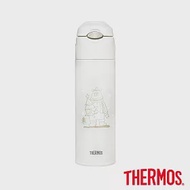 【THERMOS膳魔師】不鏽鋼彈蓋吸管真空保溫瓶550ml(FHL-551CM-CRW) 聖誕手繪