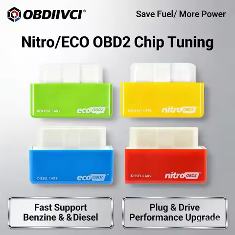 A Quality EcoOBD2/Nitro OBD2 Benzine/Diesel Fuel Saver Nitroobd2 drive Chip Tuning Box Lower Fuel an