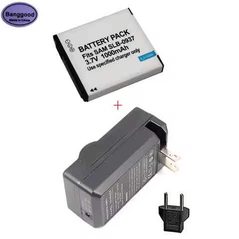 3.7V 1000mAh SLB-0937 SLB0937 Digital Camera Battery + AC Charger for Samsung L730 L830 i8 NV33 NV4 