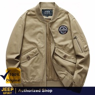 JEEP SPIRIT Bomber Jacket Men S Windbreaker Outdoor Coat Men S Fashion Jacket Multi-Functional Pocke