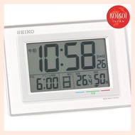 Seiko clock alarm clock Radio wave Digital calendar Comfort level Temperature Humidity Display White SQ686W SEIKO